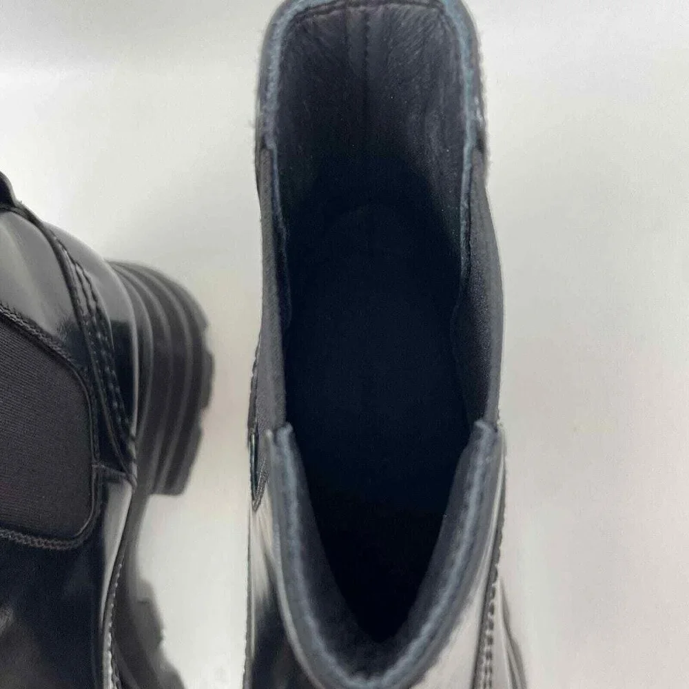 Alexander McQueen Wander Chelsea Boots Womens IT 40 US 10 Black Leather Platform - Picture 7 of 10